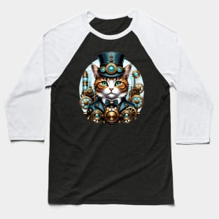 Steampunk Cat Baseball T-Shirt